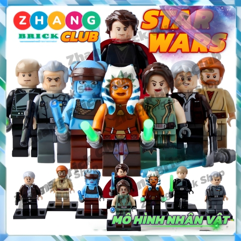 Mô hình nhân vật Star War Luke Skywalker Han Solo Ahsoka Tano Aayla Secura Satele Shan POGO PG8034 Zhang Brick Shop