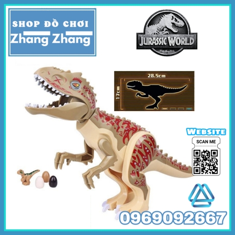 [28cm] Xếp hình Tyrannosaurus Rex Công viên khủng long bạo chúa Jurassic Park Lego Minifigures Kopf KF822