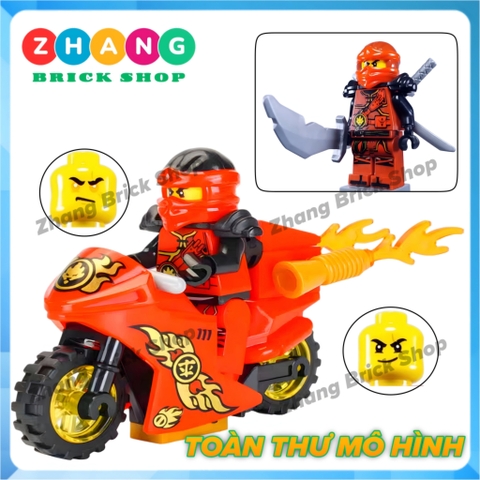 Xếp hình Ninjago nhân vật Zane - Kai - Jay - Cole Nya - Lloyd tặng kèm xe moto Lego Minifigures LeLe 31050