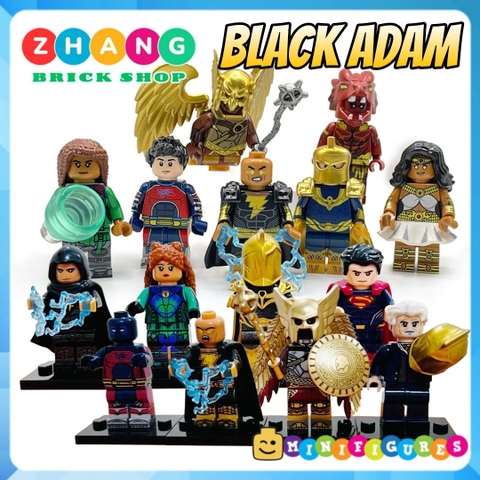 Đồ chơi xếp hình Black Adam Hawkman Atom Doctor Fate Isis Cyclone Sabbac Minifigures Kopf KF6177