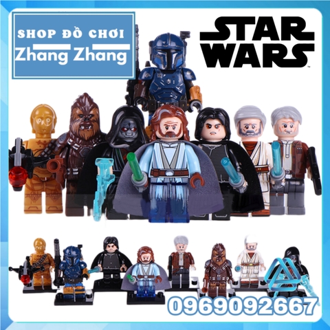 Xếp hình Star Wars C-3PO  - Ben Skywalker - Tarfful - Han Solo - Paz Vizla - Palpatine - Obi-wan Lego Minifigures WM6091