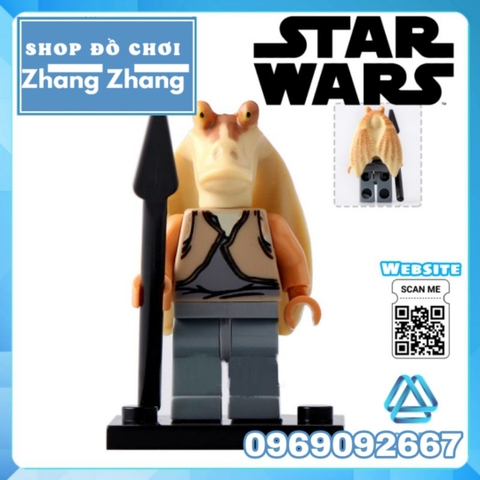Xếp hình Star Wars Snowtrooper - Admiral - Fortuna - Han Solo - Lando - Stass - Jar Binks Lego Minifigures Pogo PG8050