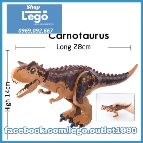 [28 cm] Xếp hình Khủng long Carnotaurus Dinosaur trong Công viên kỷ Jura - Jurassic Park Lego Minifigures LeLe L032