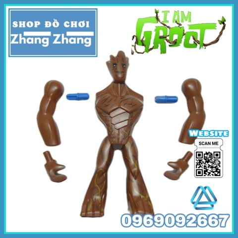 Xếp hình Groot Guardian of the Galaxy Siêu anh hùng Marvel Bigfigures Lego Minifigures Decool 0198