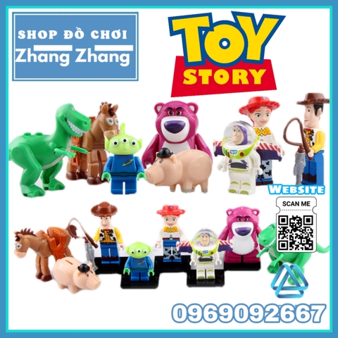 Xếp hình Toy Story : Câu chuyện đồ chơi Buzz Lightyear - Woody - Jessie Lego Minifigures POGO PG8222