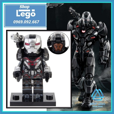 Xếp hình War Machine Mark VII trong Avengers Endgame tặng thêm giáp, mũ và laze Lego Minifigures V003