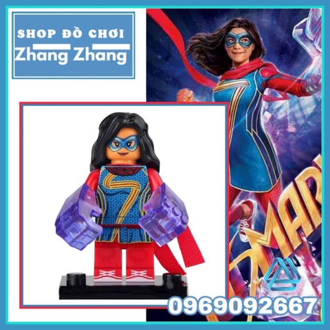 Đồ chơi xếp hình Ms Marvel trong phim hoạt hình Marvel Comics Kamala Khan Minifigures Xinh XH1899