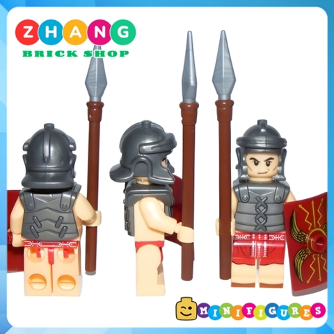 Xếp hình lính bộ binh Roman Rome La mã Gladiators Khiên và giáo Lego Minifigures xinh xh648 x0164