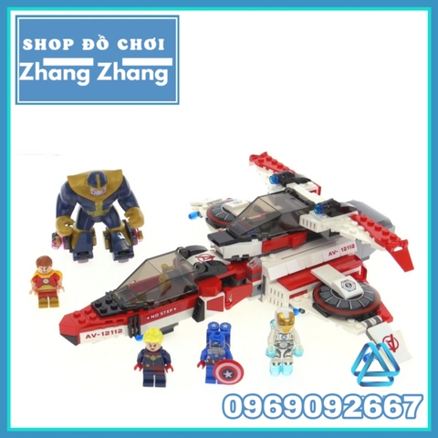 [552 hình] Xếp hình Cuộc chiến phi thuyền Avenjet Thanos Hyperion The Avengers Infinity War Lego Minifigures Decool 7120