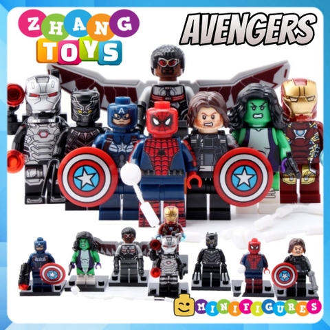 Xếp hình Avengers Civil War Falcon - Winter Soldier - She Hulk - Black Panther - War Machine Lego Minifigures Xinh x0114