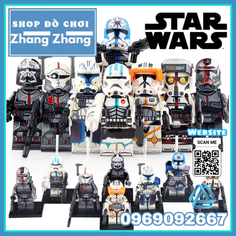 Xếp hình Star Wars Wrecker  Crosshair Hunter Tech Rex Commander Cody Jesse Ahsoka's Troopers Lego Minifigures WM6095