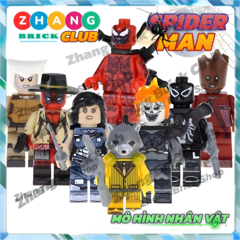 Xếp hình Deadpool - Wolverine - Groot - Rocket Raccoon - Carnage Lego Minifigures POGO PG8159