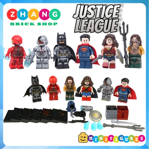 Xếp hình Jutice League Bathero - Flash - Aquaman - Wonder Woman - Cyborg - Superman Lego Minifigures Decool 0282 0287