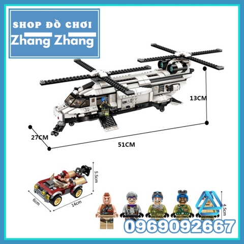[648 hình] Xếp hình Trực thăng U.N trắng Quân sự Lego Minifigures Enlighten 3208