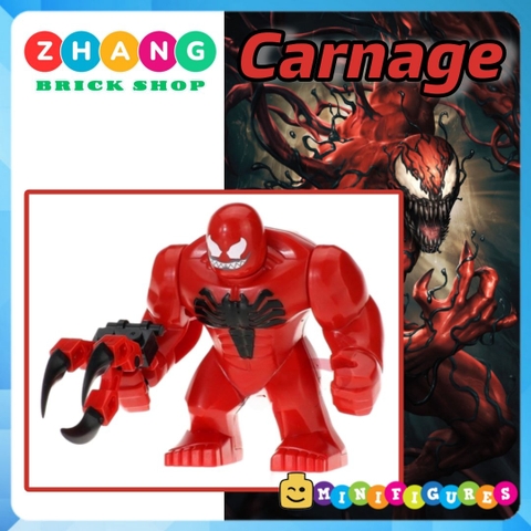 Xếp hình Carnage đại chiến Venom Symbiotic Spider Man Đỏ lego Minifigures bigfigures Xinh xh891