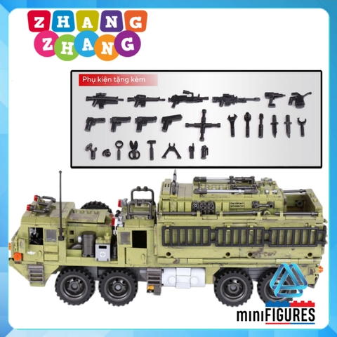 Đồ chơi Xếp hình mô hình pháo phản lực phóng loạt M142 Himars Scorpior Across Battlefield Minifigures Xingbao Xb06014