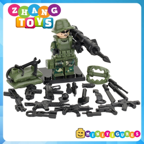 Xếp hình đặc nhiệm Biệt kích rừng Swat Alpha Spetsnaz Nga Mỹ Full vũ khí phụ kiện Lego Minifigures Tbstoys Tbs75-80
