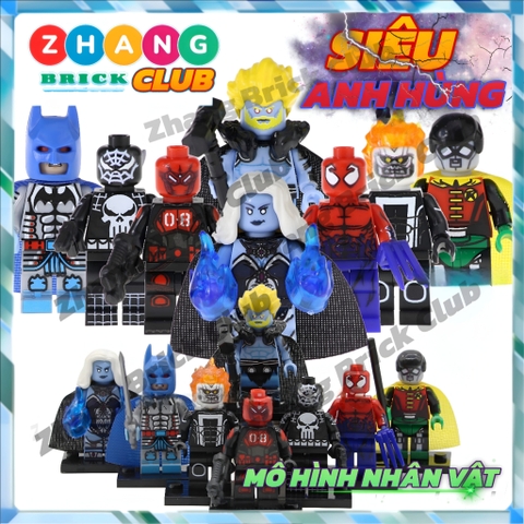 Đồ chơi Xếp hình Mister 08 Thor gồm Killer Frost - Punisher Toxin Ghost Rider - Robin Batman Minifigures POGO PG8194
