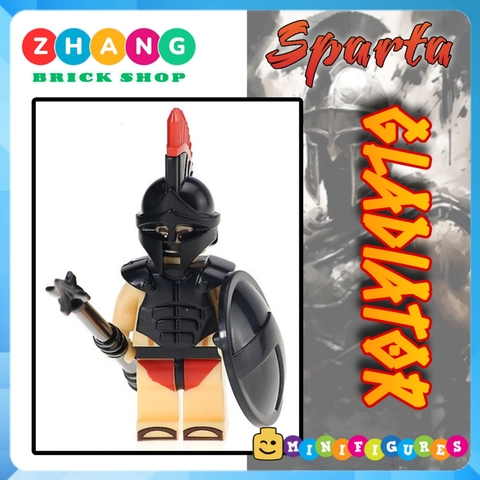 Xếp hình binh đoàn Sparta bóng tối hùng mạnh nhất thế giới Spartacus Gladiator Lego Minifigures Xinh X0164 Xh644