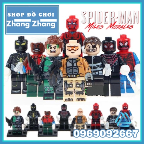 Xếp hình Agent X, Green Goblin, Spider-Armor, Miles Morales siêu anh hùng Lego Minifigures POGO PG8096