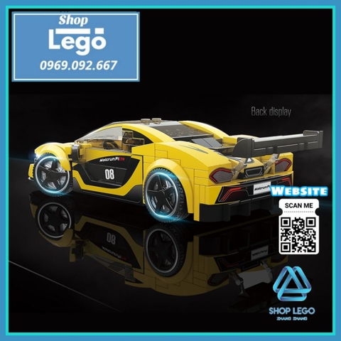 Xếp hình xe đua Ferrari 488 Pista trong Racing Series F1 Lego Minifigures Quanguan 100130