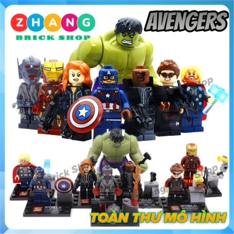 Đồ chơi Xếp hình Avengers Hulk
- Black Widow Captain America - Thor Iron man - Nick Fury Hawkeye Ultron  Minifigures Sy271