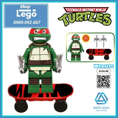 Xếp hình Ninja rùa teenage mutant ninja turtles gồm Leonardo - Raphael - Donatello Lego Minifigures Kopf KF6125