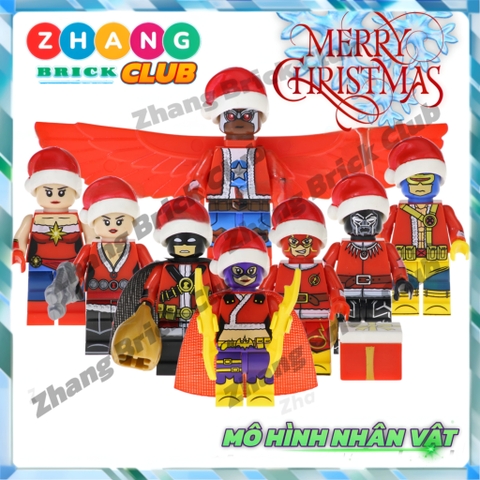 Xếp hình Giáng sinh Batgirl - Black Panther Cyclops Falcon Red Robin Flash Marry Christmas Lego Minifigures POGO PG8189