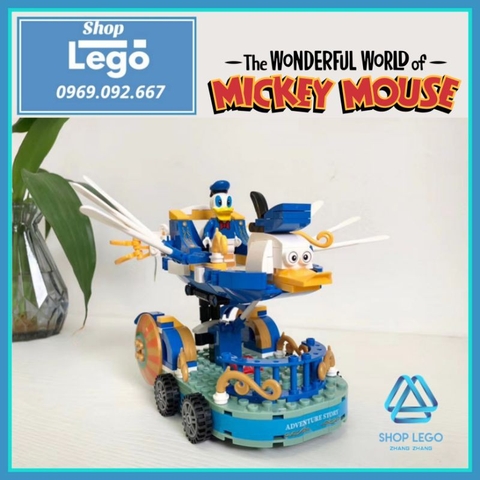 Xếp hình Xe bay có cánh của vịt Donald trong phim hoạt hình chuột Micky Lego Minifigures PRCK 69654