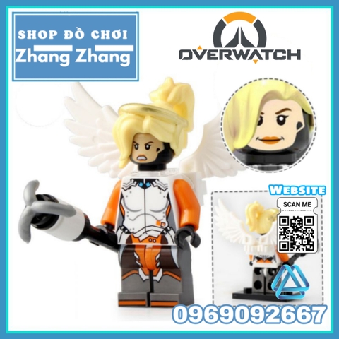 Xếp hình Over Watch D.Va Reinhardt Wihelm Jesse Mccree Reaper Soldier 76 Shimada Hanzo Mercy Lego Minifigures Xinh X0230
