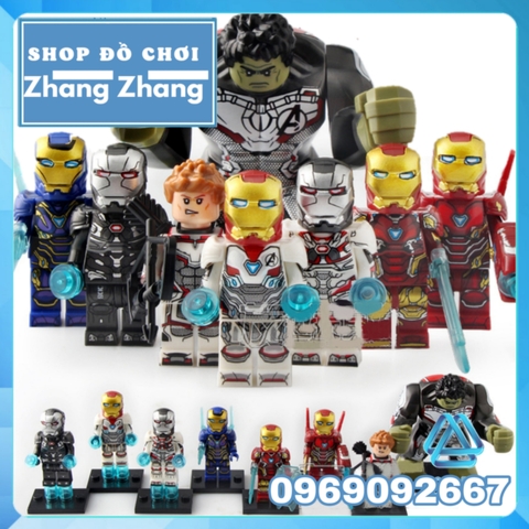 Xếp hình Người sắt War Machine Hawkeye Pepper Mk85 Mk50 Hulk Iron Man Avengers : Endgame Lego Minifigures Koruit KT1026