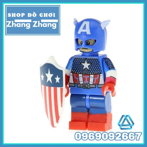 Xếp hình đội trưởng nước Mỹ Captain America First Classic Lego Minifigures Kopf KF2101