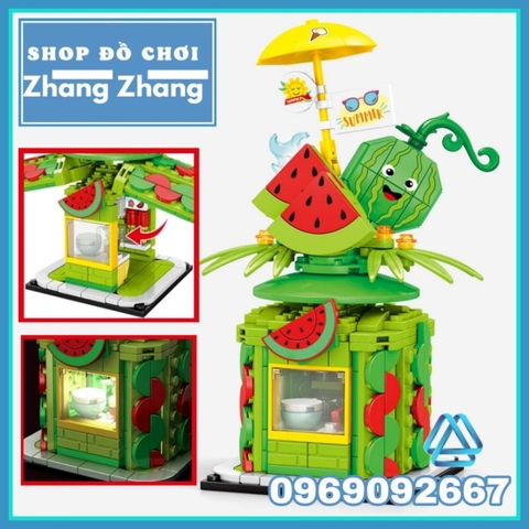 Đồ chơi xếp hình ngôi nhà dưa hấu có đèn phát sáng gồm 336 hình Mô hình Minifigures Shenyang SY5218