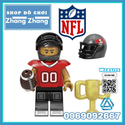 Đồ chơi xếp hình Cầu thủ bóng bầu dục Mỹ Batch of NFL Minifigures Kopf KF6139