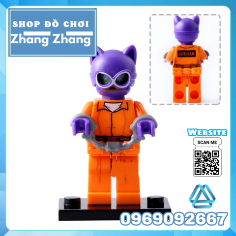Xếp hình Batman Barbara và Poison Ivy Joker Catwoman - Aaron Cash - Penguin - Riddler Lego Minifigures Pogo PG8041