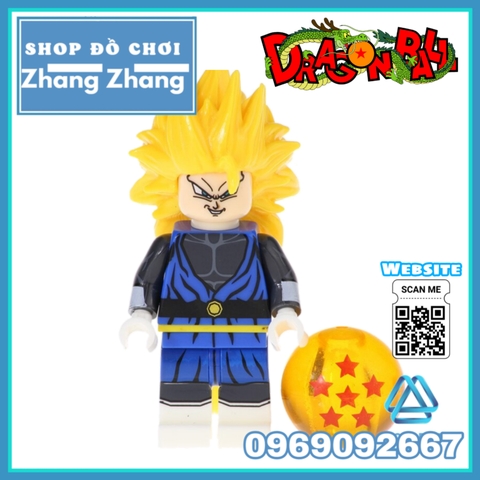 Xếp hình 7 viên ngọc rồng Dragon Ball Gogeta Goku Vegeta Gohan Cumber Tapion Mira Lego Minifigures Kopf KF6069