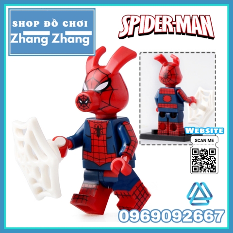 Xếp hình Lego Lợn Spider man Iron man Hulk Ant-man deadpool Captain America Marvel Lego Minifigures Koruit KT1023