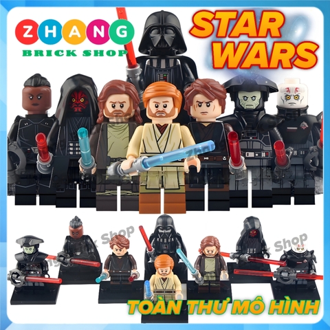 Đồ chơi xếp hình Star Wars Darth Maul Fifth Brother Reva Ben Kenobi Anakin Skywalker Vader Minifigures Koruit KT1059