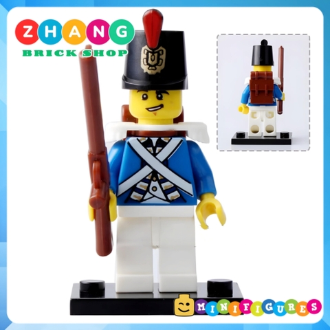 Xếp hình lục quân quân đội Cuộc chiến Hoa Kỳ - Anh Quốc 1812 Lego Minifigures POGO PG8035