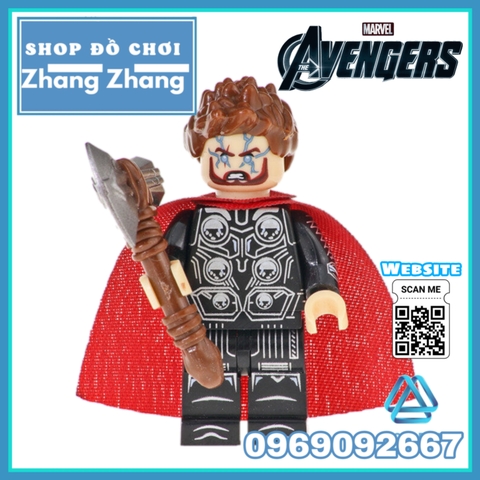 Xếp hình Avengers Endgame & Infinity War Thor Thanos Spider-man Lego Minifigures Kopf KF6087