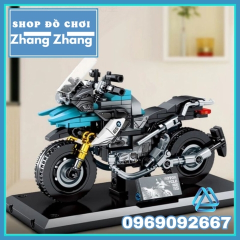 Xếp hình Motor BMW R1200Gs mới nhất 255 hình có hộp đầy đủ Lego Minifigures Sembo Block 701108