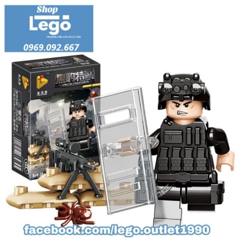 Xếp hình cảnh sát đặc nhiệm SWAT S.A.S (9 mẫu) Lego minifigures KAZI 653001