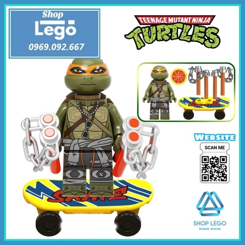 Xếp hình Ninja rùa teenage mutant ninja turtles gồm Leonardo - Raphael - Donatello Lego Minifigures Kopf KF6125