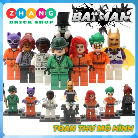 Xếp hình Batman Barbara và Poison Ivy Joker Catwoman - Aaron Cash - Penguin - Riddler Lego Minifigures Pogo PG8041
