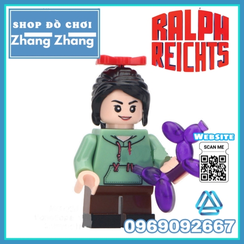 Xếp hình Wreck-it-Ralph gồm Tamora Jean Calhoun - Fix-it-Felix - Vanellope von Schweetz Lego Minifigures MG9007