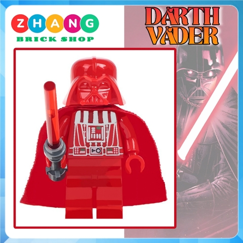 Xếp hình Star Wars Prototype Red Darth Vader Helmet Lego Minifigures WM297