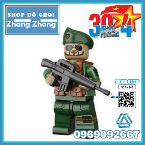 Xếp hình Bộ đội Việt Nam Việt Cộng chống Mỹ cứu nước 1975 đi kèm rất nhiều phụ kiện vũ khí Lego Minifigures DIY D71010