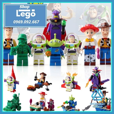 Xếp hình Câu chuyện đồ chơi Toys Story 4 Woody - Buzz - Jessie - Green Alien - Sarge - Zurg Lego Minifigures SY6699