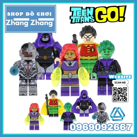 Xếp hình Young Justice League Teen Titans Robin - Cyborg - Beast Boy
- Starfire
- Raven Lego Minifigures Kopf KF6049