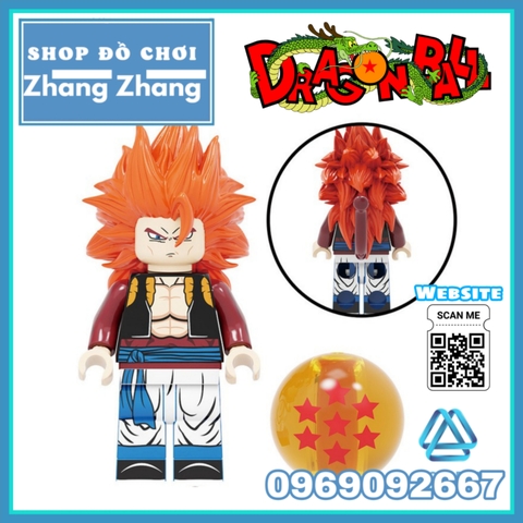 Xếp hình Broly Torankusu Gogeta Goku tuyển tập 7 viên ngọc rồng Dragon Ball Lego Minifigures Kopf KF6098